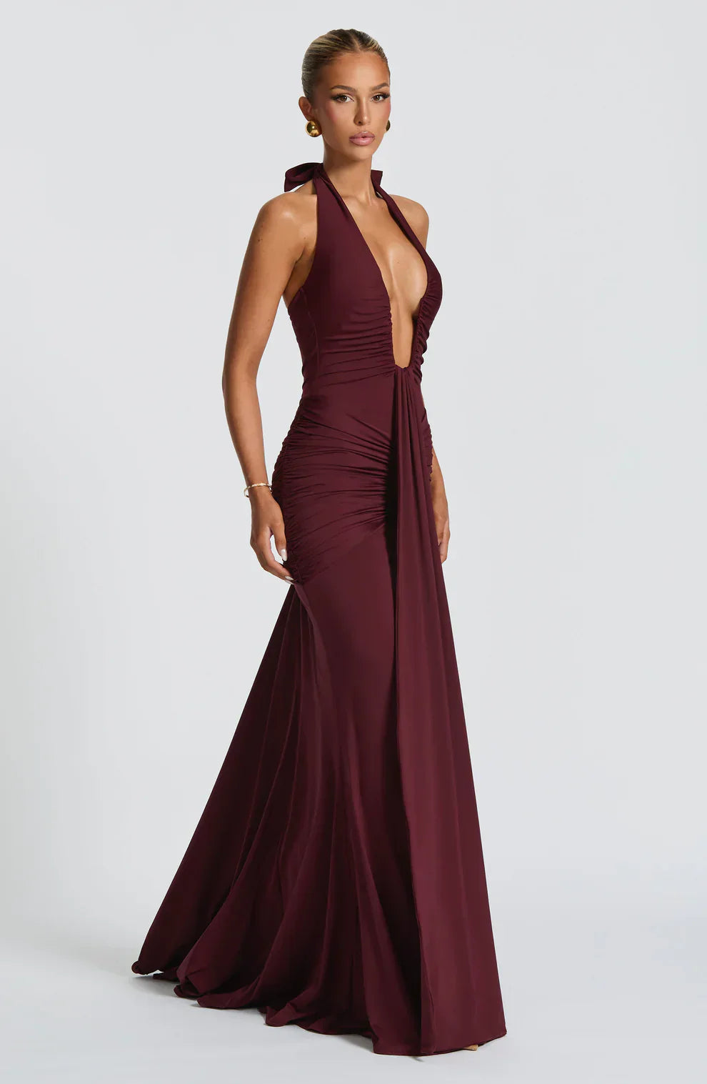 AfterHours Draped Jersey Maxi Dress