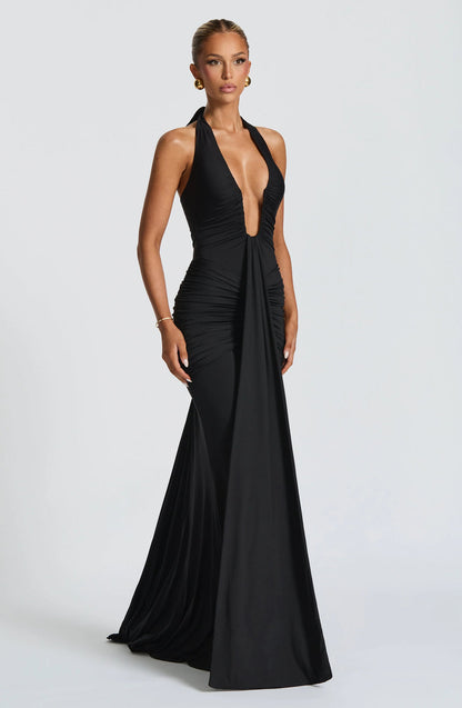 AfterHours Draped Jersey Maxi Dress