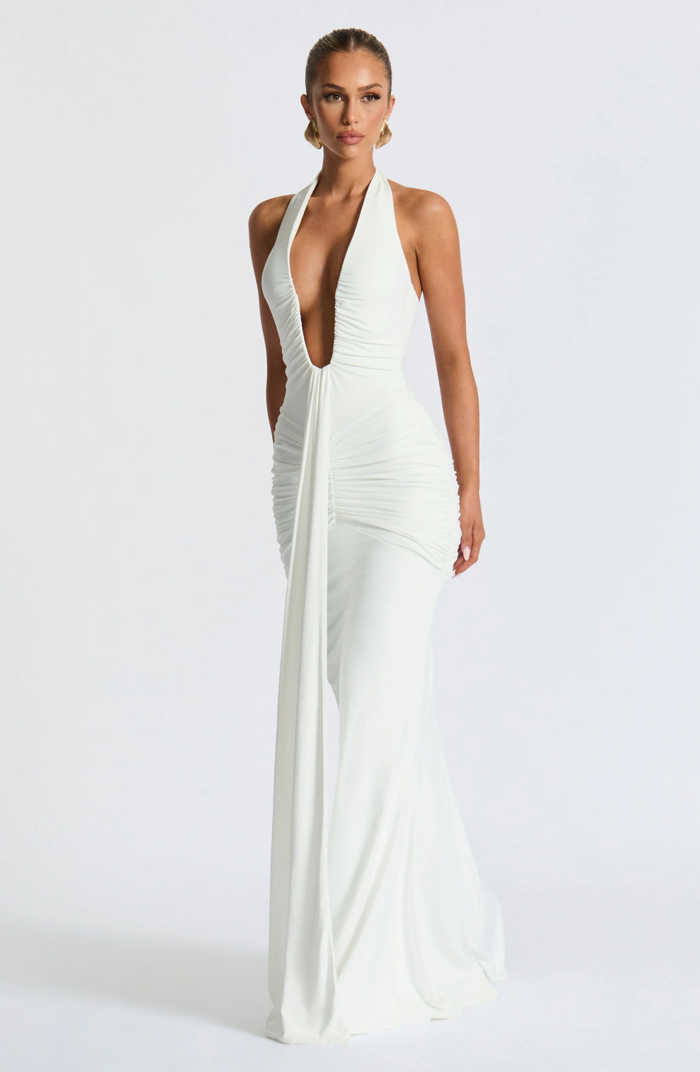 AfterHours Draped Jersey Maxi Dress